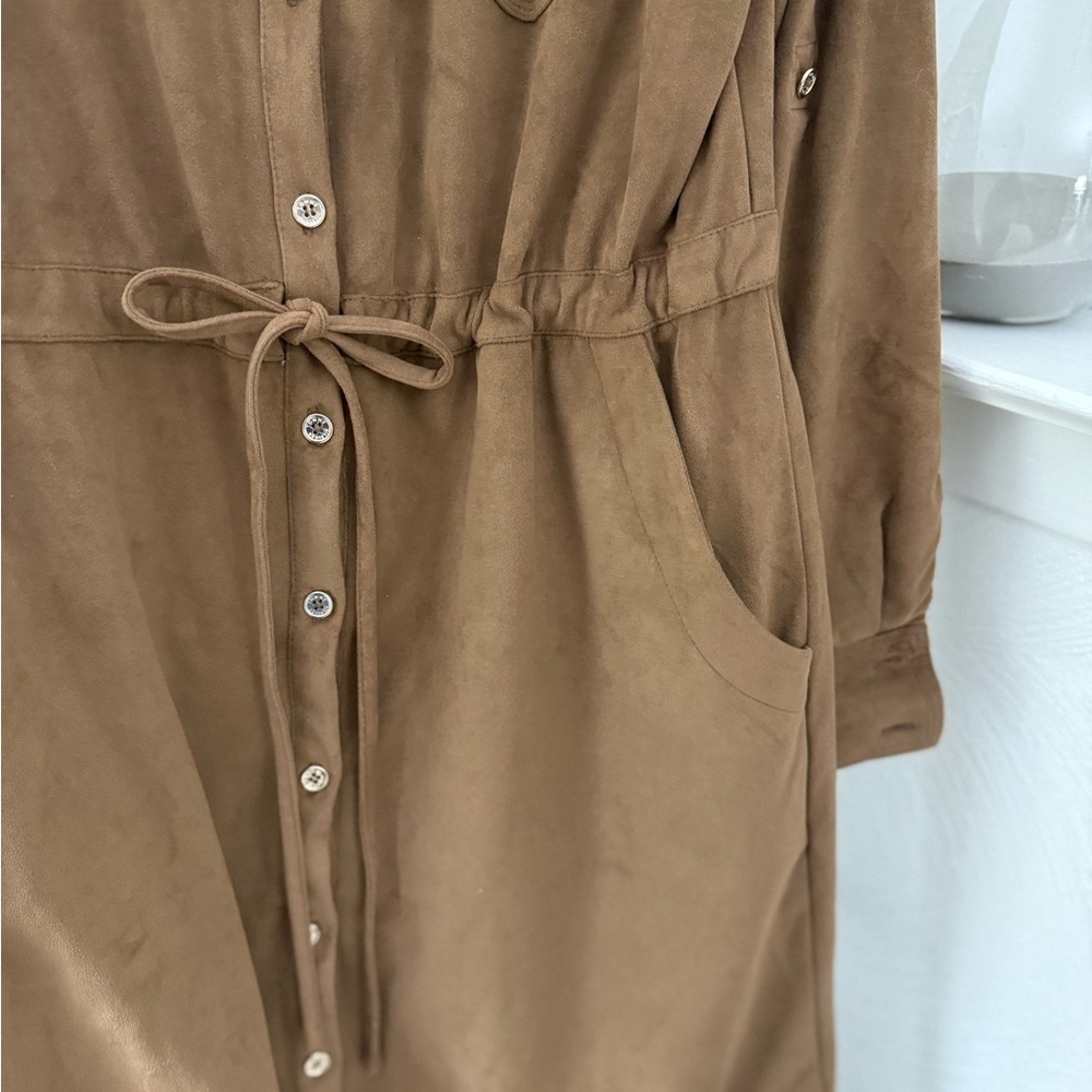 Tommy Hilfiger Tan faux Suede Shirtdress - Picture 7 of 10